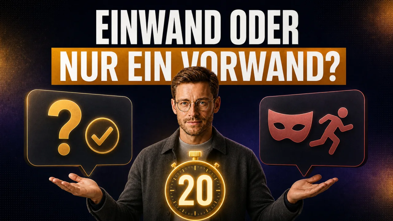 CloserCart Ratgeber-Thumbnail: Einwand oder Vorwand erkennen