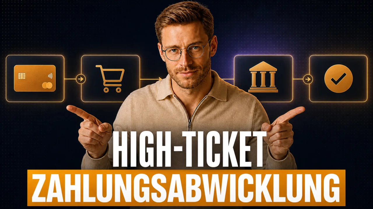 CloserCart Ratgeber: Samuel zeigt die High-Ticket-Zahlungsabwicklung vom Kunden über den Checkout bis zum eigenen Konto